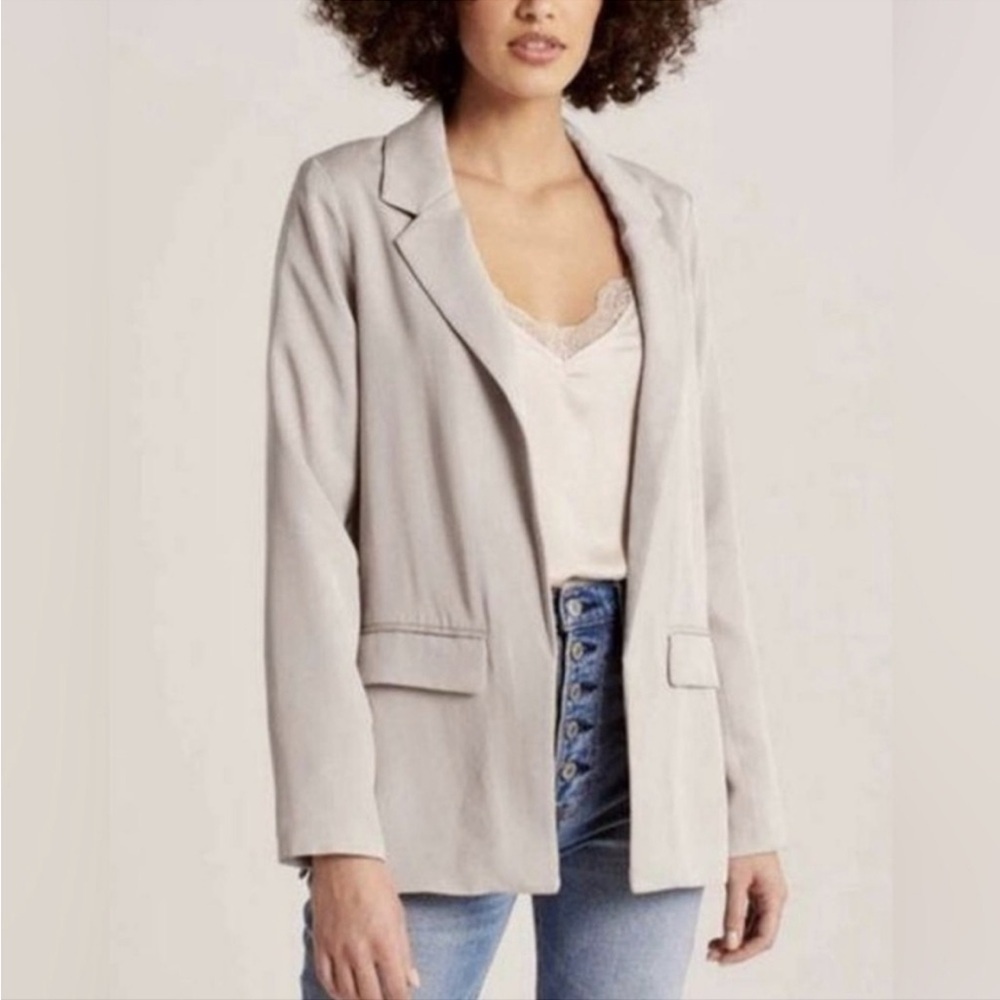 Nwt Abercrombie & Fitch Open Front Drapey Blazer L - image 4